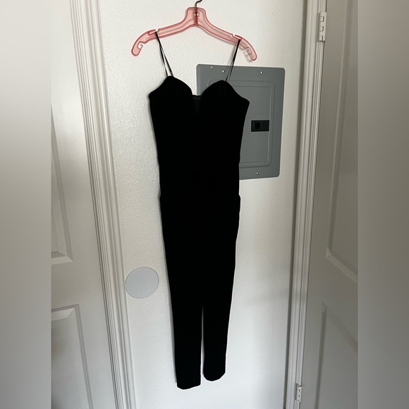 Amanda Uprichard Cherri Velvet Jumpsuit in Black - Picture 4 of 9